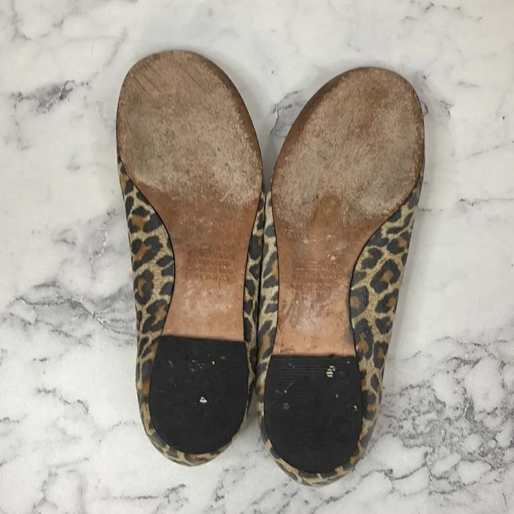 Garnet Hill Leopard Animal Print Flats 5